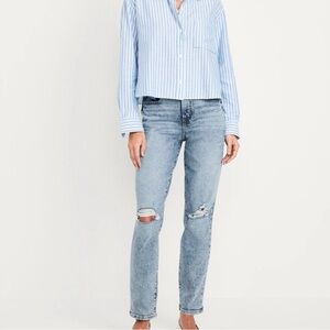 Old Navy Light Blue Distressed Boyfriend Jeans
